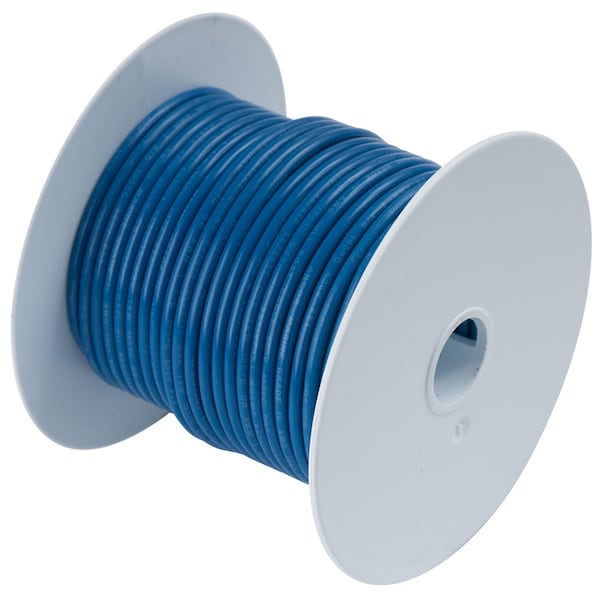 Primary Wire, Marine, 10 AWG, Copper, Blue, Vinyl Jacket, Stranded